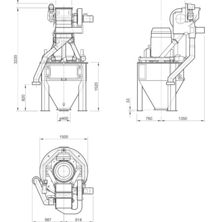 Disegno Molino a martelli verticale